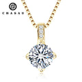 Classic Sterling Silver 925 Box Chain Round 6.5mm/8mm/9mm VVS1 Full Moissanite Pendant Necklaces for Women With GRA Certificate