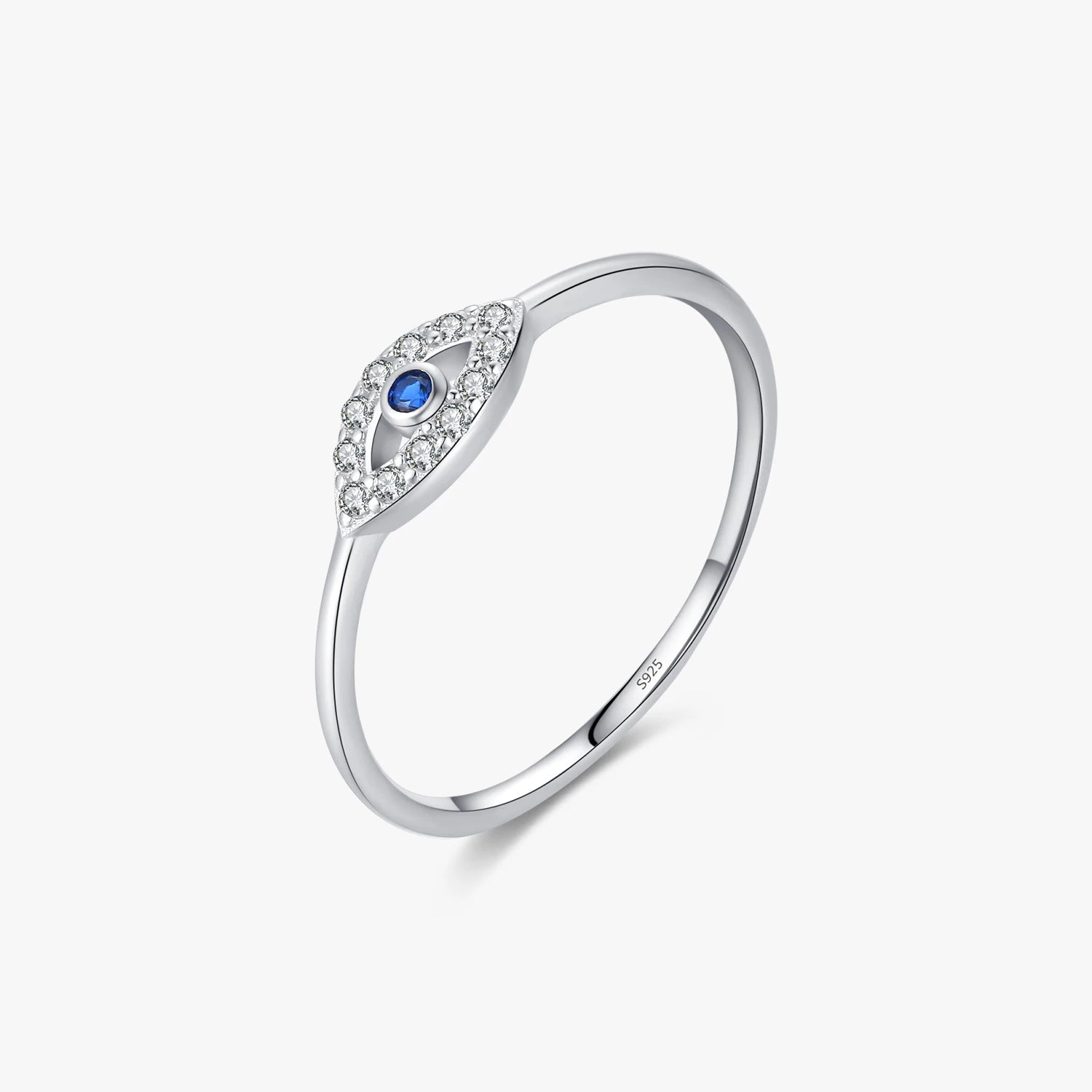 Trendy Platinum Plated Wedding Jewelry for Women 925 Sterling Silver Minimalist Dazzling Clear Zircon Ring
