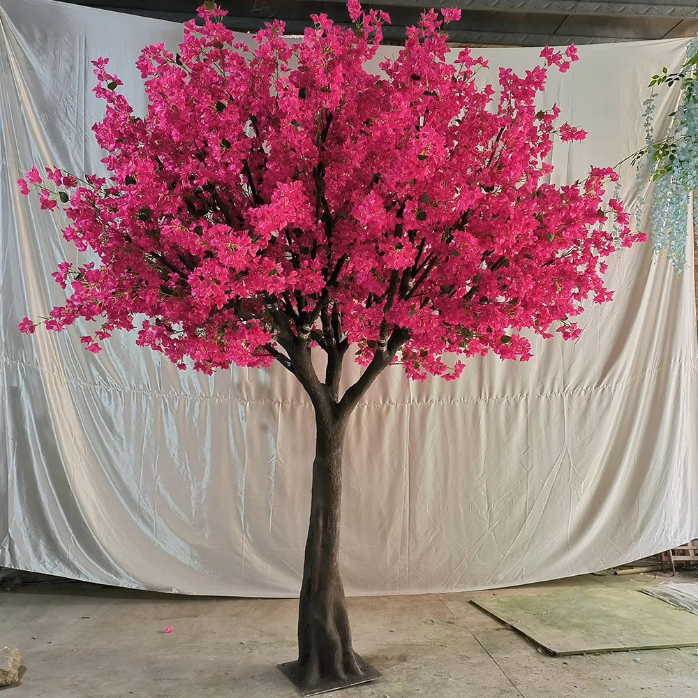 Wholesale Wedding Garden Decor Elegant Triangle Plum Tree Silk Flowers Fiberglass Artificial Plant for Wedding Decoration