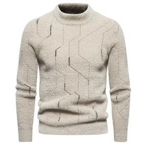 Men's Elasticity Bottoming Jumper Sweater Casual Round Neck Pullover Knit Warmth Sweater for Winter