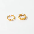 High End 18K PVD Gold Plated Link Chain Rings Simple Rings for Women Stainless Steel Jewelry