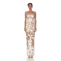 A9787  Premium Sense Elegant Womens Off Shoulder Flower Embroidery Slim Party Evening Women Midi Dresses collant femmes