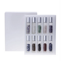 Beauty Jade Gemstone Stone Roller Bottle 10ml Transparent Essential Oil Glass Roll on Bottle with White Paper Box