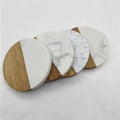 Natural Round New Design Acacia Wood Heat Insulation Pad Tableware Marble Cup Coaster for Drinks