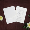 Elegant Emboss Logo Wedding Invitation Cotton Paper Card with Blind Foil Pattern and White Pocket for Wedding Invitation