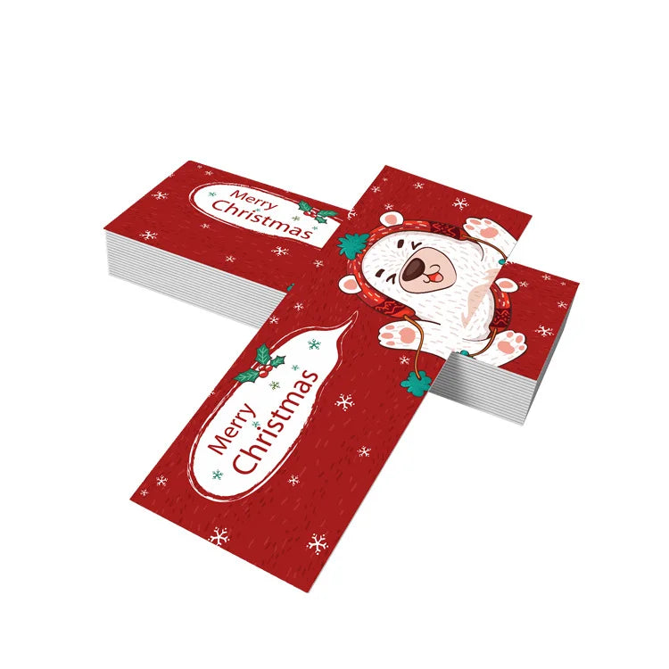 Customised Printed Plain Elegant Hand Made Decoration Happy Holidays Merry Christmas Greeting Cards with Envelopes Boxed Set