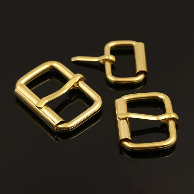 CLOXY 20/25/32mm Brass Adjustable Belt Buckles Square Heel Bar Roller Buckle Bag Parts Accessories Strap Webbing Pin Buckle
