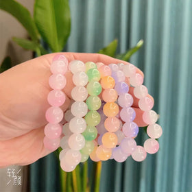 AA01573 Women Glass Beads Jewelry Fashion Gradually Changing Color Beaded Bracelet for Gift