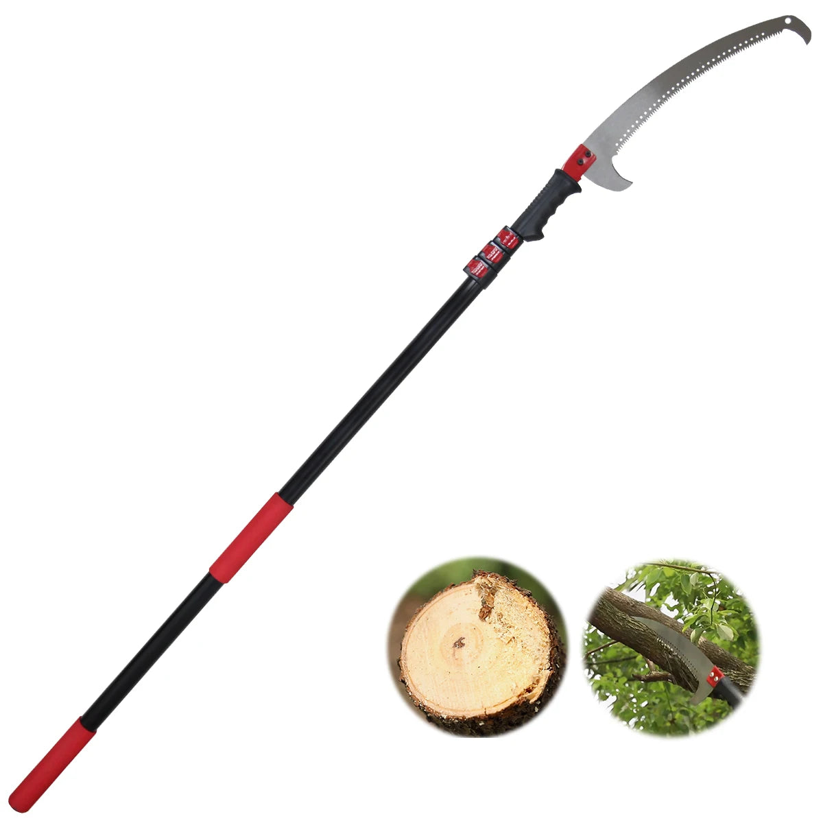 For Industrial Grade 12FT 3-Section Telescopic Pole Saw with Aluminum Handle for Tree Branch Cutting in Garden Supplies