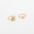 Joolim Shinny Waterproof& & Tarnish Free Triangle Diamond Cz Crystal Stone Stainless Steel Rings Fashion Jewelry