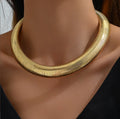 Simple Exaggerated Heavy Metal Twisted Torques Choker Necklace for Women Spiral Big Chunky Chain Grunge Jewelry Steampunk Men