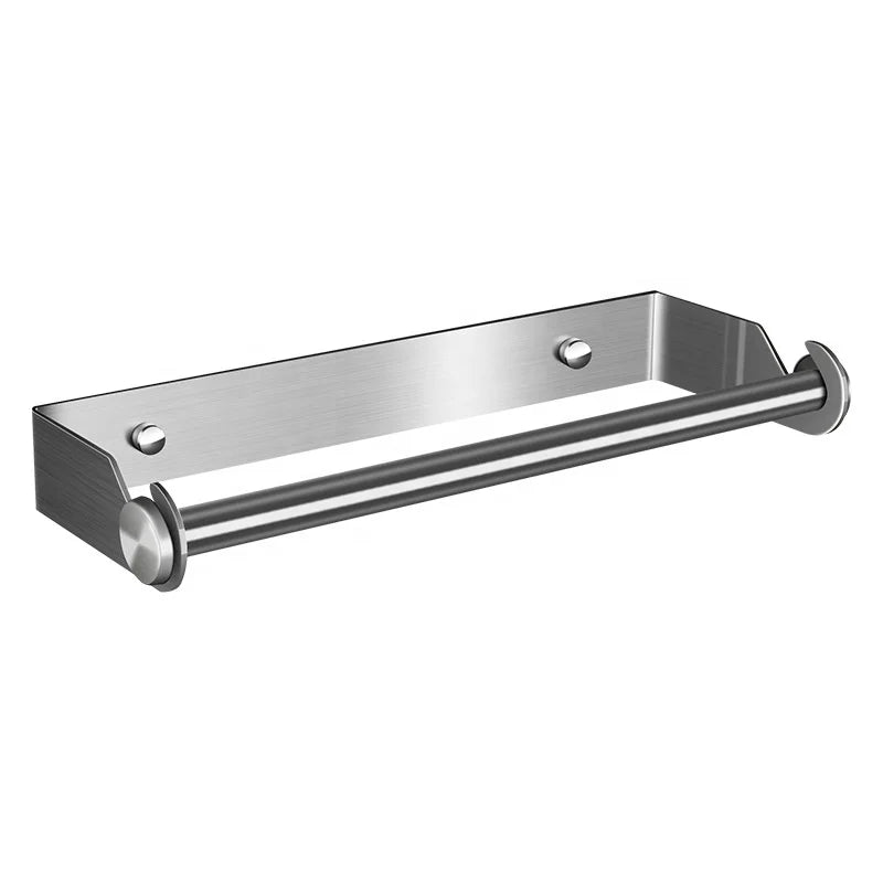 Kitchen Roll Paper Towel Holder Under Cabinet Sticker or Drilling Installation  SUS304 Stainless Steel Rack