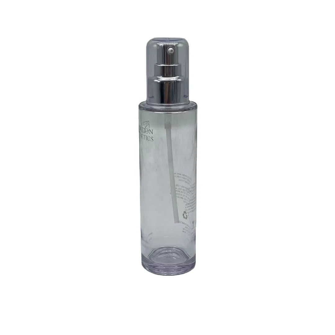 High-capacity 120ml Light Transparent PETG Plastic Cosmetic Packaging Spray Pump Bottle for Face Cream Shampoo Skin Care Serum