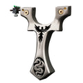 Stainless Steel Slingshot Reverse Curve Cutting Flat Leather Fast Press Screw Outdoor Slingshot Powerful Catapult