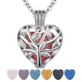 Merryshine Unisex Silver Plated Zircon Cage Heart Pendant Aromatherapy Aroma Diffuser Necklace