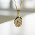 Fine Jewelry Sun Moon Evel Eyes Stainless Steel Photo Locket Necklaces Pet Photo Choker Chain Vintage Jewelry Fashion Necklace