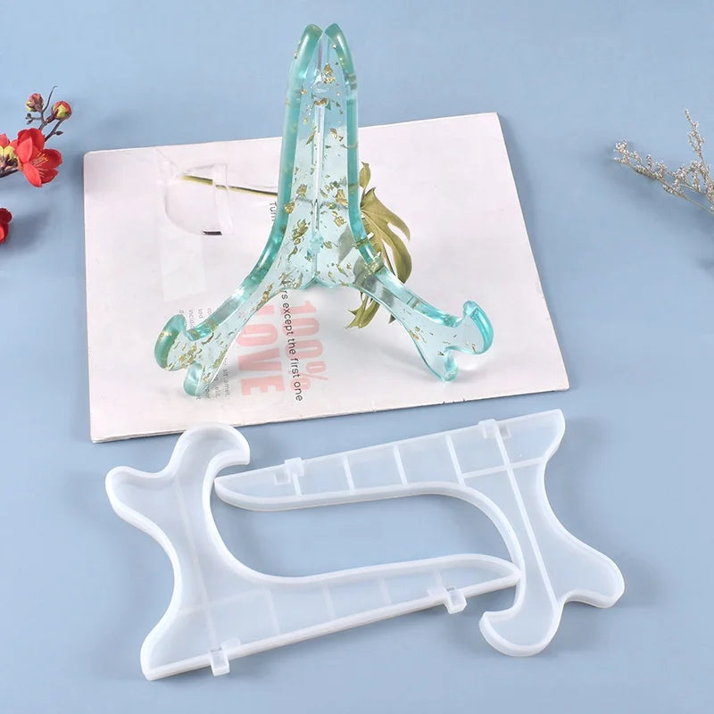 DM419 DIY Mobile Phone Bracket Plate Photo Frame Decoration Shelves Placement Exhibition Rack Crystal Epoxy Resin Mold