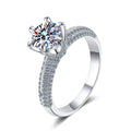 Wholesale Moissanite Jewelry Solitaire 1/1.5ct Six Claw Pure 925 Silver Proposal Band Ring Moissanite Diamond Ring