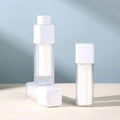 Custom Printing Logo Plastic Airless Pump Bottles 15ml 30ml 50ml AS PP Empty Square Frosted Skincare Cosmetic Packaging