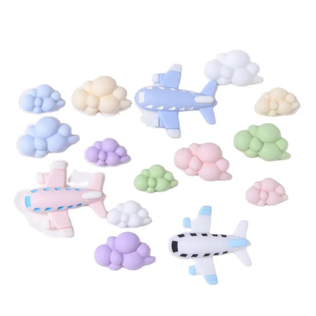 Assorted Lovely Plane Cloud Resin Flatback Beads Embellishment Phone Pencil Case DIY Scrapbooking Craft Jewelry Making Supplies