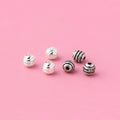 Hot Sale 3mm Round Charms Beads 925 Sterling Silver Black Stripe Round Spacer Beads for Jewelry Making Accessories