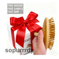 Custom Gently Detangles Bamboo Natural Wooden Paddle Brush Scalp Massager Hair Growth Eco Friendly Waterproof Battery Hairbrush