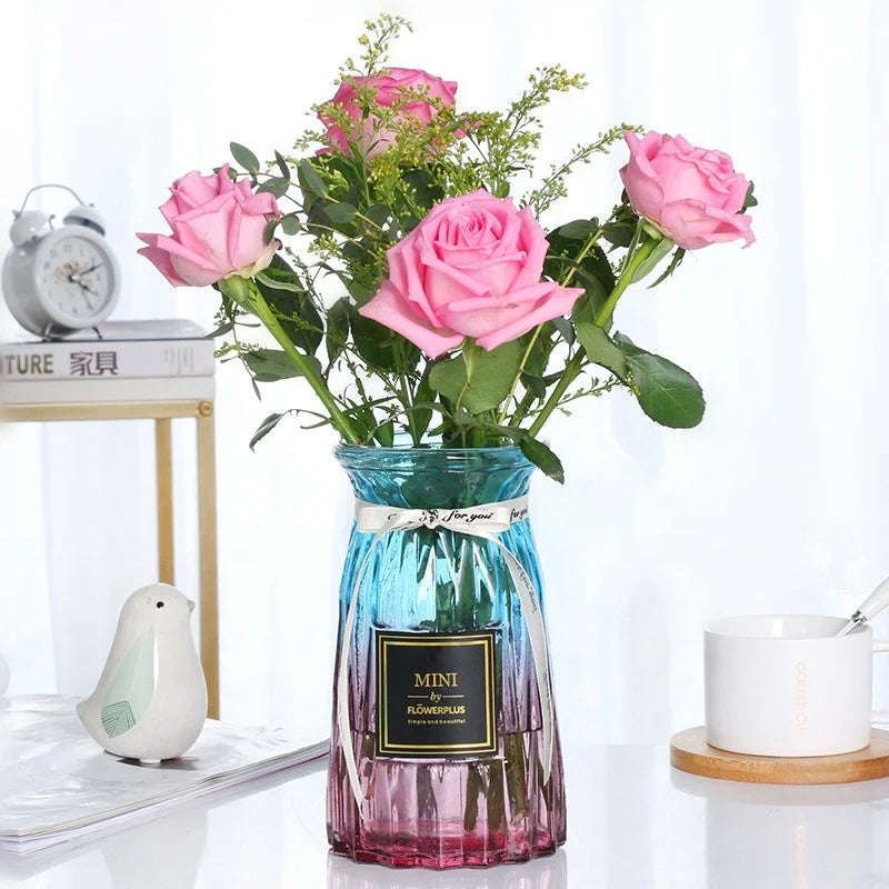 Hot Sales Nordic Style Transparent Mini Crystal clear Glass Flared Flower Vase for Wedding Decor