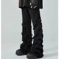 OEM FOG Private Blue Brand Drop Shipping Stock Ripped Distressed Flared Stacked Pants Denim Men Jeans