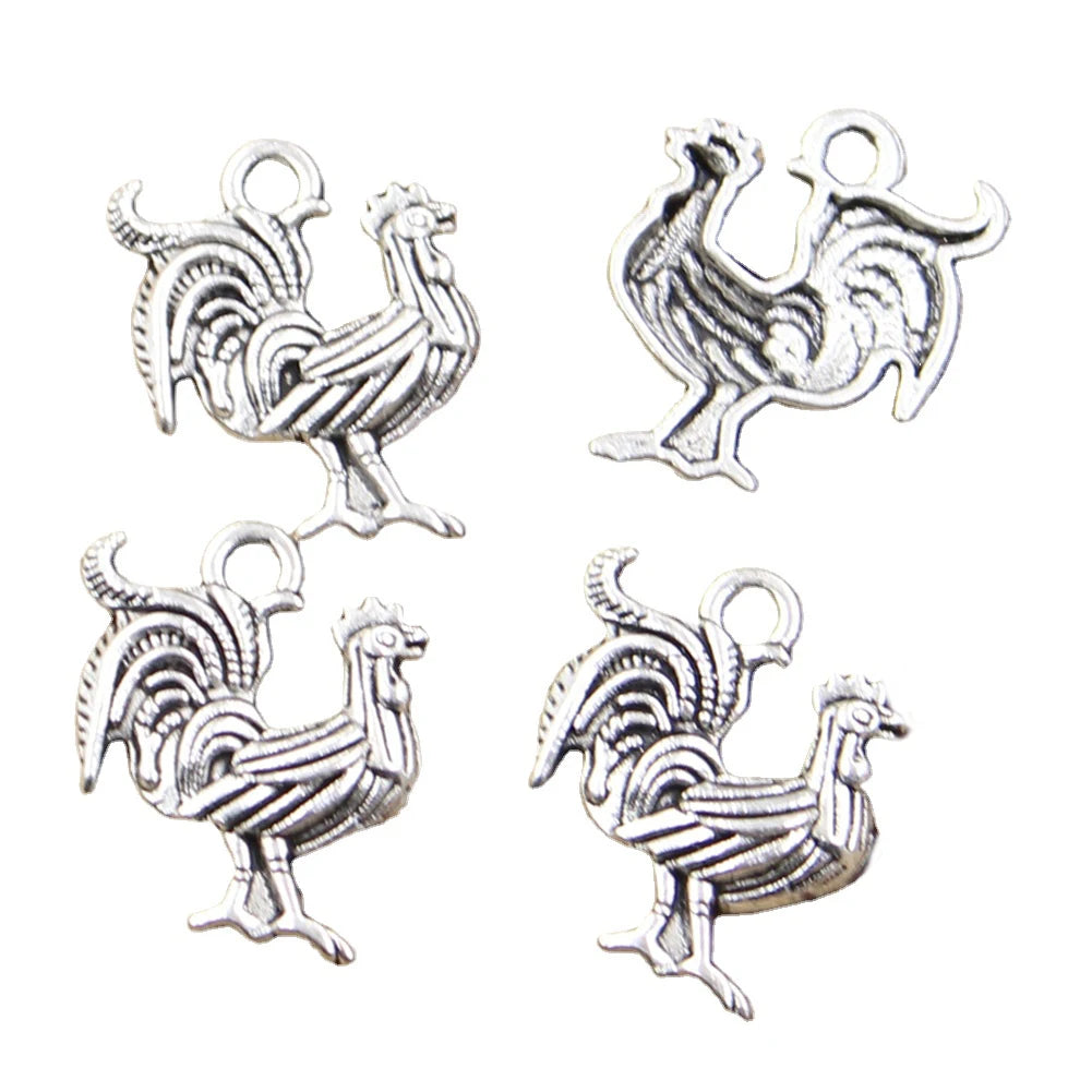 Charms Cock Rooster 22x18mm Tibetan Silver Color Pendants Antique Jewelry Making DIY Handmade Craft