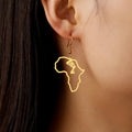 Trendy Women's Stainless Steel Ethnic Style Drop Earrings Hollowed-Out Africa Map Friendship Gift Idea
