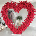 Wedding Red Heart-Shaped Flower Arch Stand Artificial Rose Backdrop for Stage Decoration for Christmas and Valentine's Day
