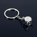 Zinc Alloy Silver Metal Casino Dice Keyring Accessories Custom Dice Promotional Keychain