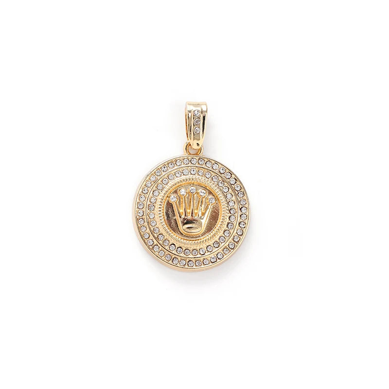 NL2032 Crown Charm Christ Pendant Necklace Vysoce Kvalitni Neckless Sperky 14k Gold Crown Charm Kristus Privesek Nahrdelnik