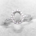 Sterling Silver 5*7/6*8/7*9/8*10/9*11/10*12mm Semi Mount Ring Empty Blank S925 Claws Setting Base Without Center Stone DIY Inlay