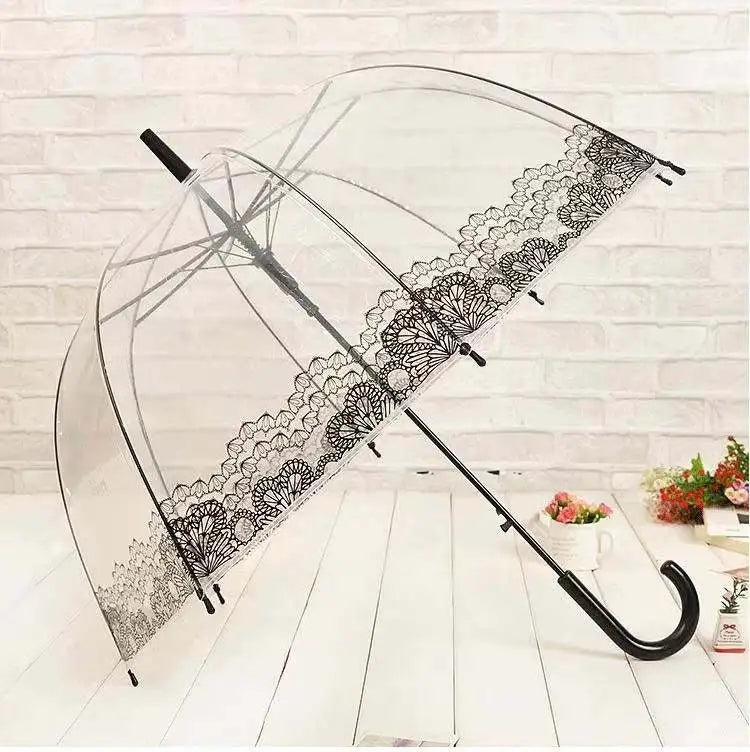Customized Logo Transparent Printed Clear Apollo Transparent Straight Vinyl Umbrella