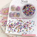 Paso Sico Mixed Size Five-Pointed Star 3D Nail Art Sequins Candy Color Laser Star Flash DIY Nail Art Sequins for Nail Decoration