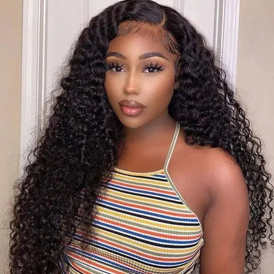 Lemoda Hot Selling Ready to Ship 30 40 Inch Curly Wave HD Lace Front Human Hair Wigs 13x6 13x4 HD Transparent Lace Front Wig