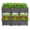 Outdoor Vegetable Large Plastic Gardening Rectangular Planter Box Vertical Raised Garden Bed Home Modern Design Wheels/Legs