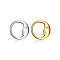 ASTM F136 Titanium Fashion Septum Ring Hoop Nose Ring Moon Human Face Piercing Helix Cartilage Clicker Tragus Earrings Jewelry