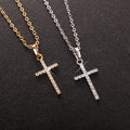 BINSHUO Silver Gold Crystal Jesus Cross Pendant Brass Necklace Zircon Elegant Couples' Ornaments Wholesale Gifts Contracted