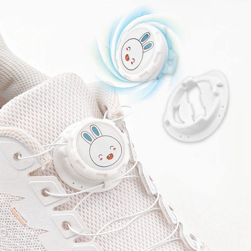 FASTLACES Automatic Swivel Buckle Oval Thick Elastic Lazy Round Shoe Laces PP Material No Tie Sneakers Accessories