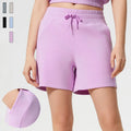 SHINBENE Cozy Modal 6" High Waist Gym Shorts Drawstring Casual Summer Bermuda Lounge Jersey Solid Athletic Shorts Pockets