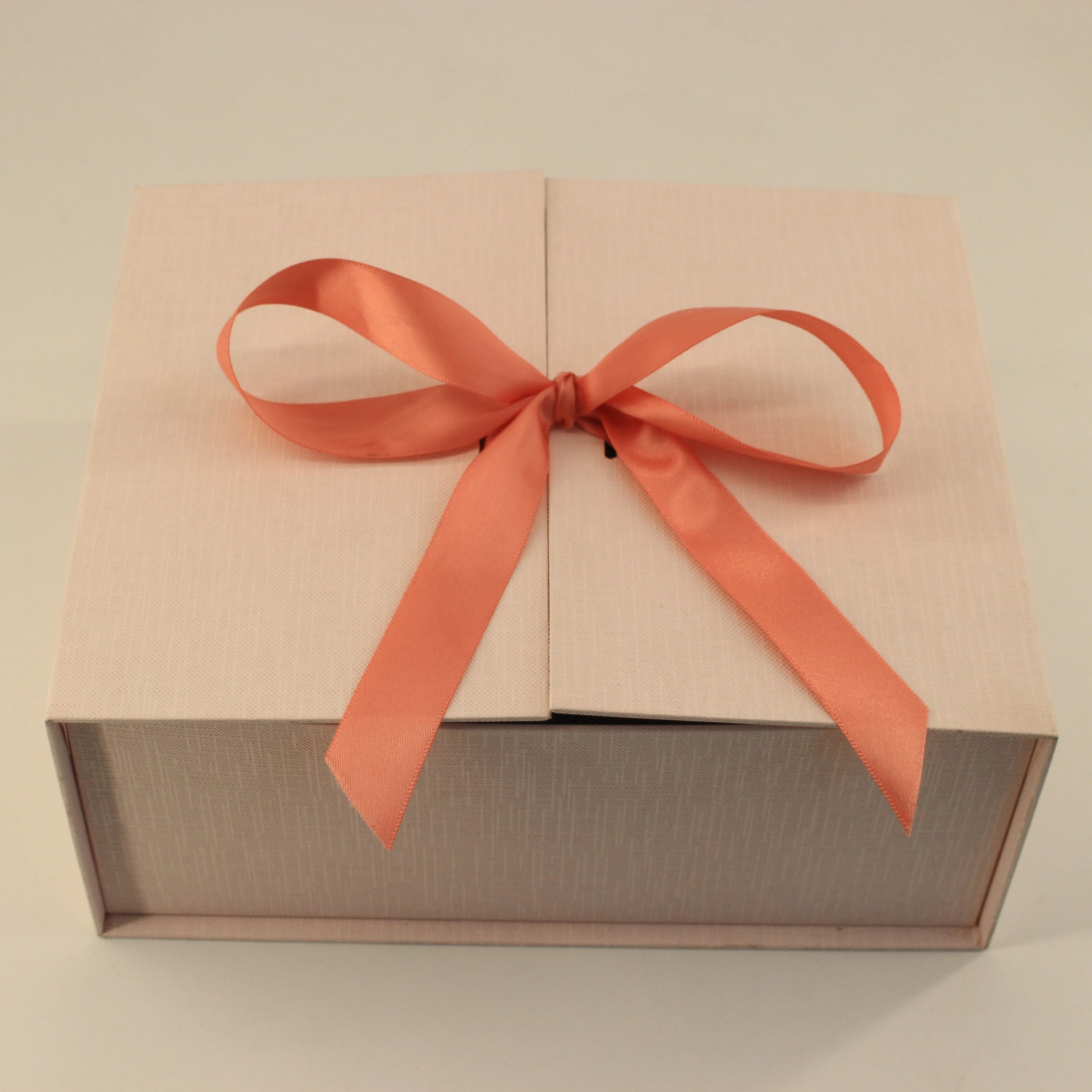 Luxury Light Pink Biodegradable Rigid Cardboard Gift Boxes Custom Logo Double Door Flip Surprise Blind Boxes Matt Lamination