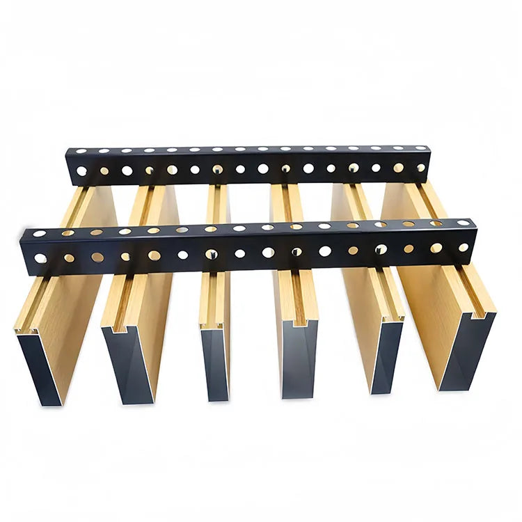 Interior Modern Aluminum U Shape Tube Fireproof Smoke-Proof Baffle Ceiling Strip Design for Hotel Use Metal Ceilings Grid