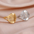 Hollow Tree Ring for Women Men Ethnic Vintage Inspired Stainless Steel Jewelry Nordic Viking Amulet Wedding Band Gift