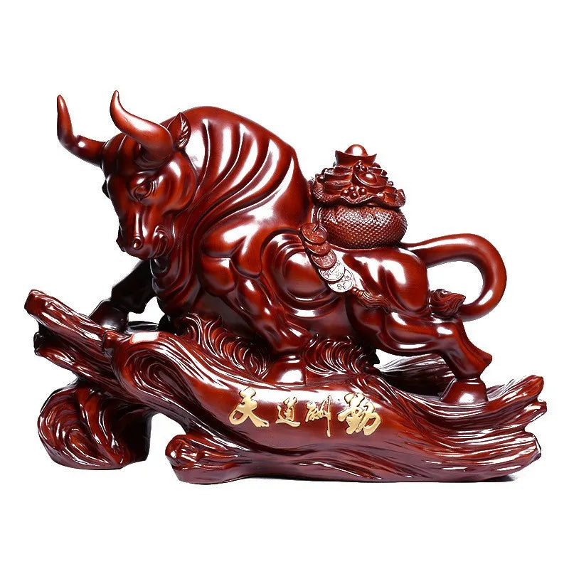 Fortune Wallstreet Cow Statue Bull Figurine Resin Decorations Wholesale Home Decoration Office Ornaments Opening Gift