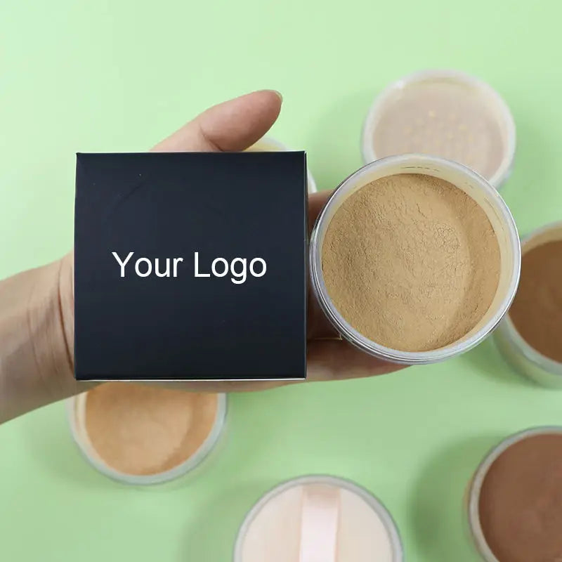 Customize Label Cosmetics Matte Finish Oil Control Loose Powder Long Lasting Transparent Fine Loose Powder with Puff