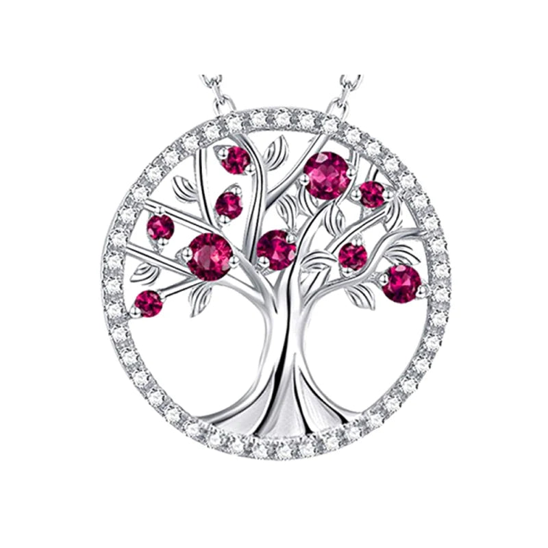 Wholesale Fine Jewelry 925 Sterling Silver Zircon Tree of Life Pendant Necklace for Women