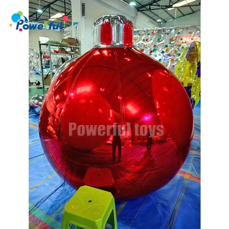 Red  Mirror Ball Inflatable Big Shiny Balls Giant Disco Party Balloon Christmas Event Decor Reflective PVC Large Mirror Sphere