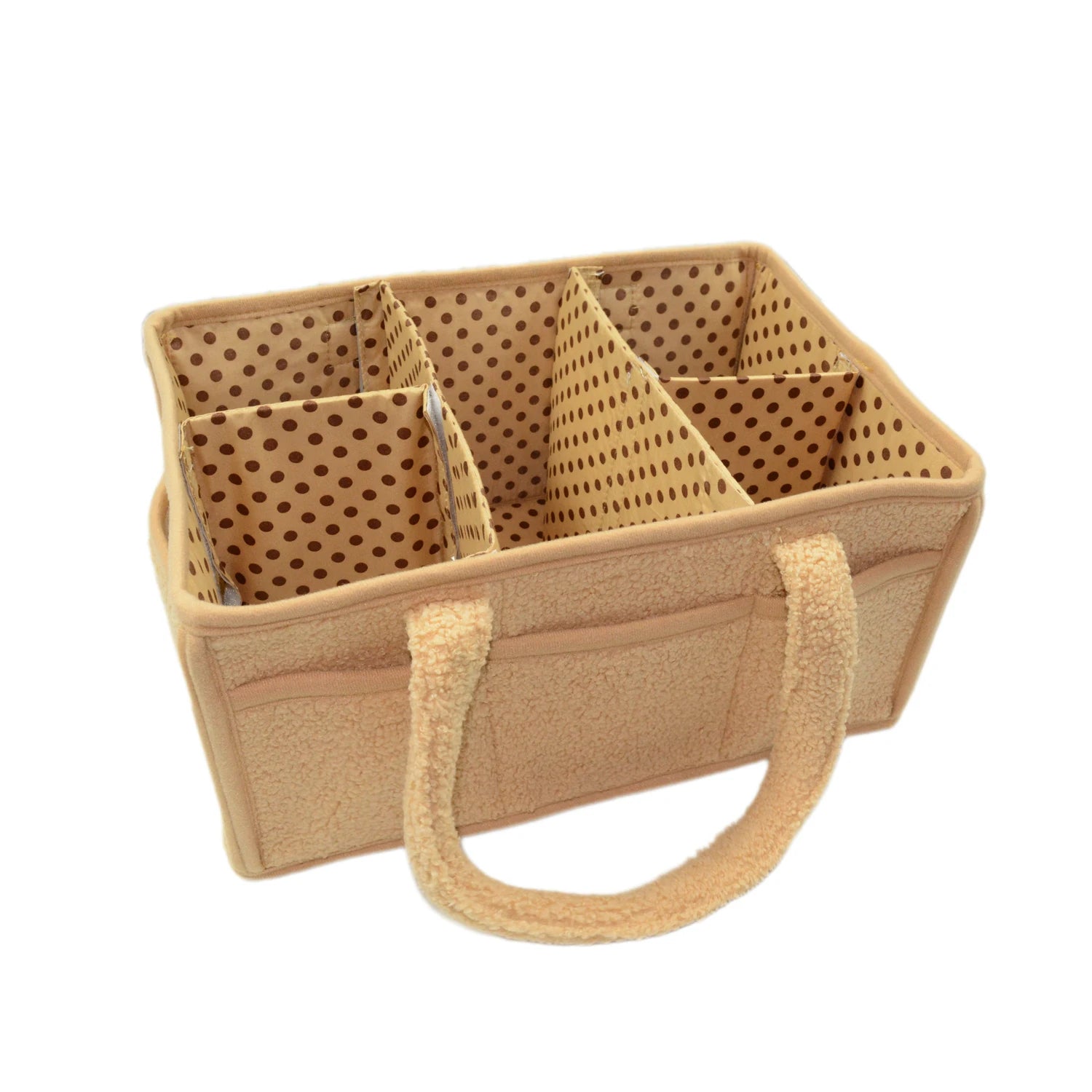 Newborn Essentials Gift for Baby Shower Teddy Sherpa Eco-Friendly Multifunction Baby Diaper Caddy Organizer Nursery Storage